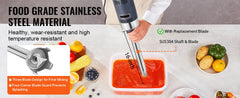 SucceBuy Commercial Immersion Blender 500W 16inch Stepless Variable Speed Multi-Purpose for Soup Sauces Mashed Potatoes Cream