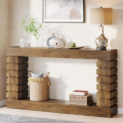 70.8-Inch Long Console Table, Wood Entryway Table with Storage, Narrow Sofa Table for Living Room Entryway Hallway