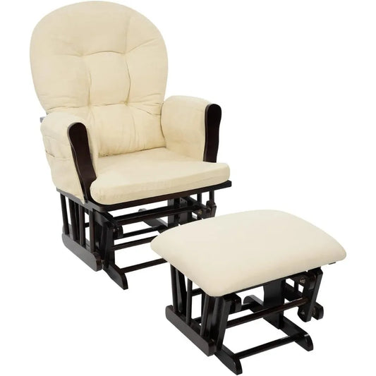 Brisbane Nursery Glider & Ottoman Sets, Glider Recliner Nursery Rocking Chair, Nursery Glider Rocker with Ottoman, Reclining
