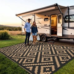 Waterproof Outdoor Rug 8x10 ft, Patio Rug Mat, Reversible Plastic Straw Rug, Indoor/Outdoor Area Rugs Carpet for RV