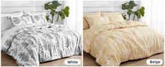 PHF 7 Pieces California King Bed in A Bag, Ultra Soft Comforter Set & Sheet Set, Reversible Botanical Bedding Set Include Comfor