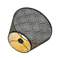 2pc 7×13×7.8" etched chrysanthemum style metal lampshade, suitable for table lamp, floor lamp, black gold