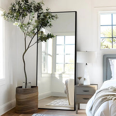 Full Length Mirror, Full Body Mirror, Floor Mirror with Aluminum Alloy Frame, Free Standing Mirror, Mirror Full Length Hanging