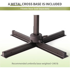 10 X 13 FT Cantilever Patio Umbrella Outdoor Large Double Top Deluxe Wood Grain Heavy Duty Rectangle Offset Umbrellas