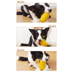 Squeaky Pineapple Dog Toy Natural Rubber Squeaky Indestructible Dog Chew Toys Tough Dog Puzzle Toys Treat Dispensing For Small