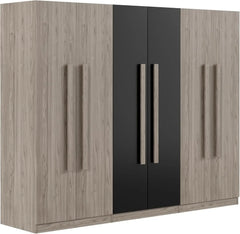 82.6" Wooden Armoire Wardrobe Cabinet with 6 Doors, 2 Drawers, 4 Storage Shelves & 4 Hanging Rods, Armoire Wardrobes Closet