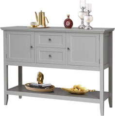 Buffet Sideboard, Wood Storage Cabinet, Console Table with Storage Shelf,2 Drawers and Cabinets, Living Room Kitchen Dining Room