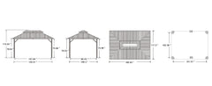 10' X 14' Gazebo Outdoor Gazebo with Dual-Layer Galvanized Steel Double Roof for Patio Lawn Garden Aluminum Gazebo