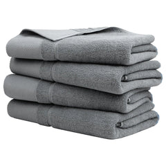 Bath Towel Set 27 x 54 Soft 100% Combed Cotton 600 GSM Luxury Towels 4 Gray