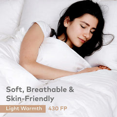 Ultra Soft Lightweight Duvet Insert, Cooling Thin Summer Down Comforter, Hotel Quality Natural Duvets Inserts, 100% Cotton Cover