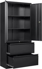 Locking Steel Storage Cabinet with Doors and Shelves,71" Office File Cabinets for Home Office,Warehouse,Garage,School