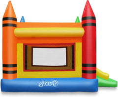 Crayon Bounce House with Blower Large Inflatable Bouncer for Kids with Slide Safe & Lead Free