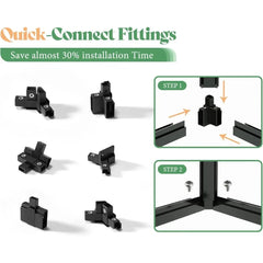 Greenhouse with Quick-Connect Fittings, Walk-in Greenhouse with 2 Swing Doors, Greenhouses for Outdoors for Garden Backyard