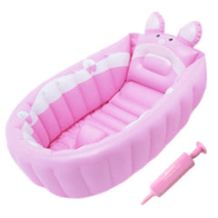 Baby Bathtub With Air Pump Portable Newborn Toddler Bathing Tub With Air Pump Collapsible Shower Basin For Boys And Girls Home