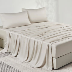 JELLYMONI Sheet Set, Rayon Derived from Bamboo, Cooling Bed Sheet Set - Soft, Breathable, Eco-Friendly, Hypoallergenic - 4 Pcs