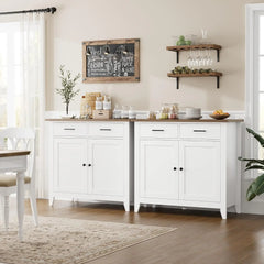 Kitchen Storage Cabinet with Drawers and Doors Floor Sideboard and Buffet Server Cabinet Entryway Console Cabinet