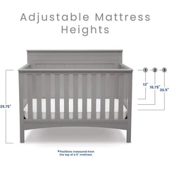 4-in-1 Convertible Baby Crib - Greenguard Gold Certified, Grey