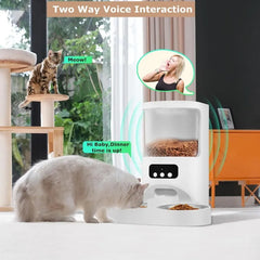 Automatic Cat Feeder with Camera for 2 Cats,1080P HD Video Night Vision Pet Feeder Food Dispenser,5G&2.4GHz WiFi Pet