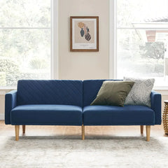 Futon Sofa Bed, Mid-Century Modern Sleeper Sofa, Small Convertible Couch, Loveseat