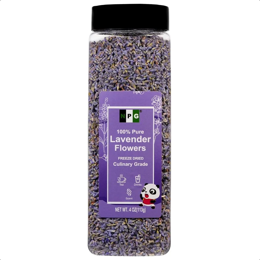 NPG Freeze Dried Lavender Flowers 4 Oz Culinary Grade Lavender Buds for Tea Baking DIY Soap Candle Making Potpourri Natural Fra