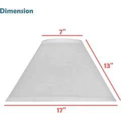 Mushroom Shaped Pleated Traditional Spider Construction Lamp Shade, White, 7" Top X 17" Bottom X 13" Slant Height