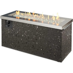 Outdoor Propane Fire Pit Table-Key Largo Gas Fire Pits for Outside Patio - 48 Inch Rectangular Stainless Steel Firepit Fires