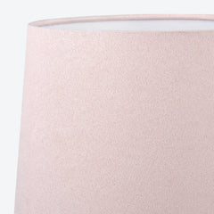 15" Blush Pink Hand-Blown Glass Table Lamp with Velvet Shade, Small Accent Lamp For Girls Bedroom Nightstand, Kitchen Counter