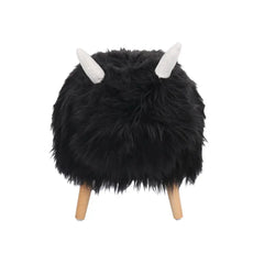 Velvet Cow-Shaped Ottoman – Cute Footstool with Cushioned Seat for Playroom & Porch