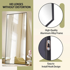 Full Length Mirror, 71"x26" Standing Hanging or Leaning Against Wall Floor Mirrors Body Dressing Wall-Mounted for Living Room,