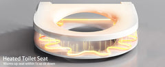Smart Toilet with Bidet Built In, Foot Sensor Operation, Elongated Tankless Toilet with Automatic Flush,Heated Bidet Seat