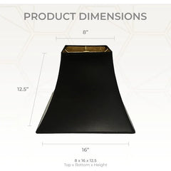 Square Bell Hardback Lamp Shade, 8" X 16" X 12.5" (Pair)