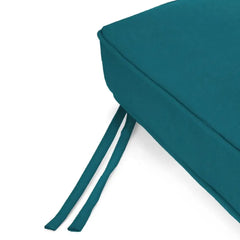 Canvas Teal Solid Outdoor Settee Swing Bench Cushion with Ties and Welt Durable Weather-Resistant Material Soft Comfortable