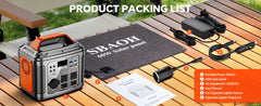 300W Portable Power Station, 296Wh 80000mAh Camping Solar Generator, Emergency Lithium Battery Outages,Black(with Solar Panel)