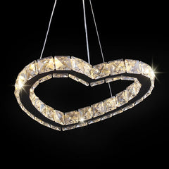 Modern Heart Crystal Chandelier Pendant Lighting Home Decor Led Ceiling Lamp Fixtures For Dining Room Lustres Hanging Lighting