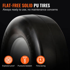 VEVOR Lawn Mower Tires with Rim 13x5-6" Tubeless Tractor Tires 2-Pack Tire and Wheel Assembly Flat-free PU Tires 3.25"-5.9"