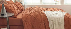 Maple&Stone California King Comforter Set, 7 Pieces Cal King Bed Set, Pinch Pleat Bed in a Bag Bedding Set with Comforter, Sheet
