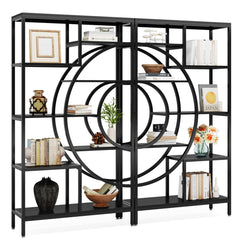 Tribesigns Bookshelf Industrial 5 Tier Etagere Bookcase, Freestanding Tall Bookshelves Display Shelf Storage Organizer