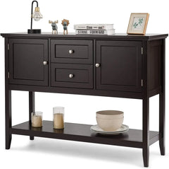 Buffet Sideboard, Wood Storage Cabinet, Console Table with Storage Shelf,2 Drawers and Cabinets, Living Room Kitchen Dining Room