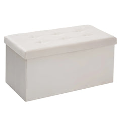 30 Inches Folding Storage Ottoman Bench Ottoman With Storage FootStool For Bedroom Living Room Holds Up To 570 Lb
