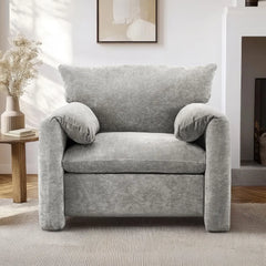 Accent Chairs for Living Room, Modern Upholstered Sofa Chair Comfy Chenille Armchair with Thick Cushion, Single Sofa/Side Chair