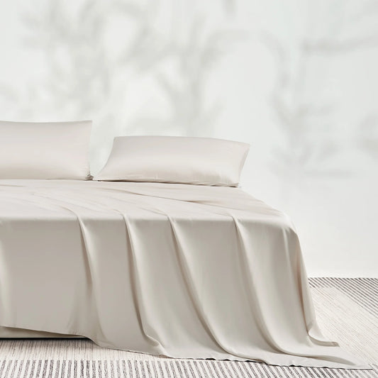 JELLYMONI Sheet Set, Rayon Derived from Bamboo, Cooling Bed Sheet Set - Soft, Breathable, Eco-Friendly, Hypoallergenic - 4 Pcs