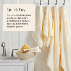 100% Cotton Bath Towel Set | 6 Piece Set | Absorbent & Quick-Dry Bath Towels