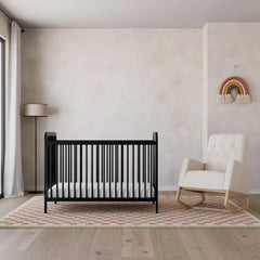 3-in-1 Convertible Baby Crib, Black 29.53 x 53.74 x 39.17 Inches crib