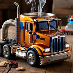200-250ml Funny Semi-Truck Coffee Mugs Stainless Steel Drinkware Cups Handcrafted Water Bottle Resin Beer Mug for Novelty Gift