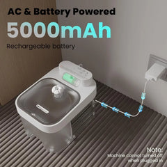 Cat Water Fountain, App Monitoring Separated Clean & Waste Water Wireless Smart Pet Water Fountain, 5000mAh Battery & Plug-in Au