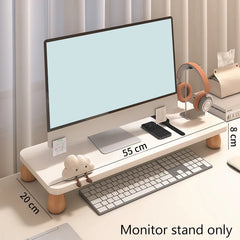 Wooden Desktop Computer Heightening Rack Comfortable Viewing Height Elevated Laptop Stand Space Saving