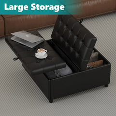 Bench, Storage Ottoman, Coffee Table, Lift Top Tufted Storage Ottoman for Living Room, Bench