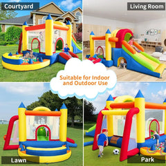 Inflatable Bounce House 8 in 1 Large Bounce Castle with Blower for Kids and Toddlers Outdoor Indoor Backyard Inflatable Bouncers