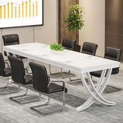 6.5FT Conference Table for 6-8 People 78inch Long Rectangular Seminar Table with Strong Metal Frame Business Furniture Boardroom