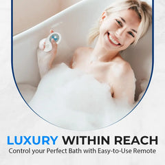 Bubble Bath Mat, Non-Slip Bathtub Mat with Remote Control, Waterproof, Cushioned Design, Adjustable Bubbles, 8.2’ Air Hose